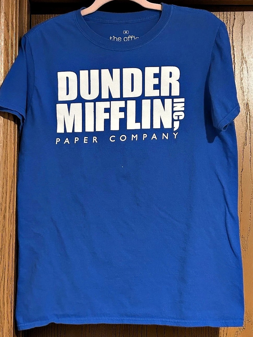 the office Dunder Mifflin Paper Company T-Shirt Graphic Tee in Blue Size Medium